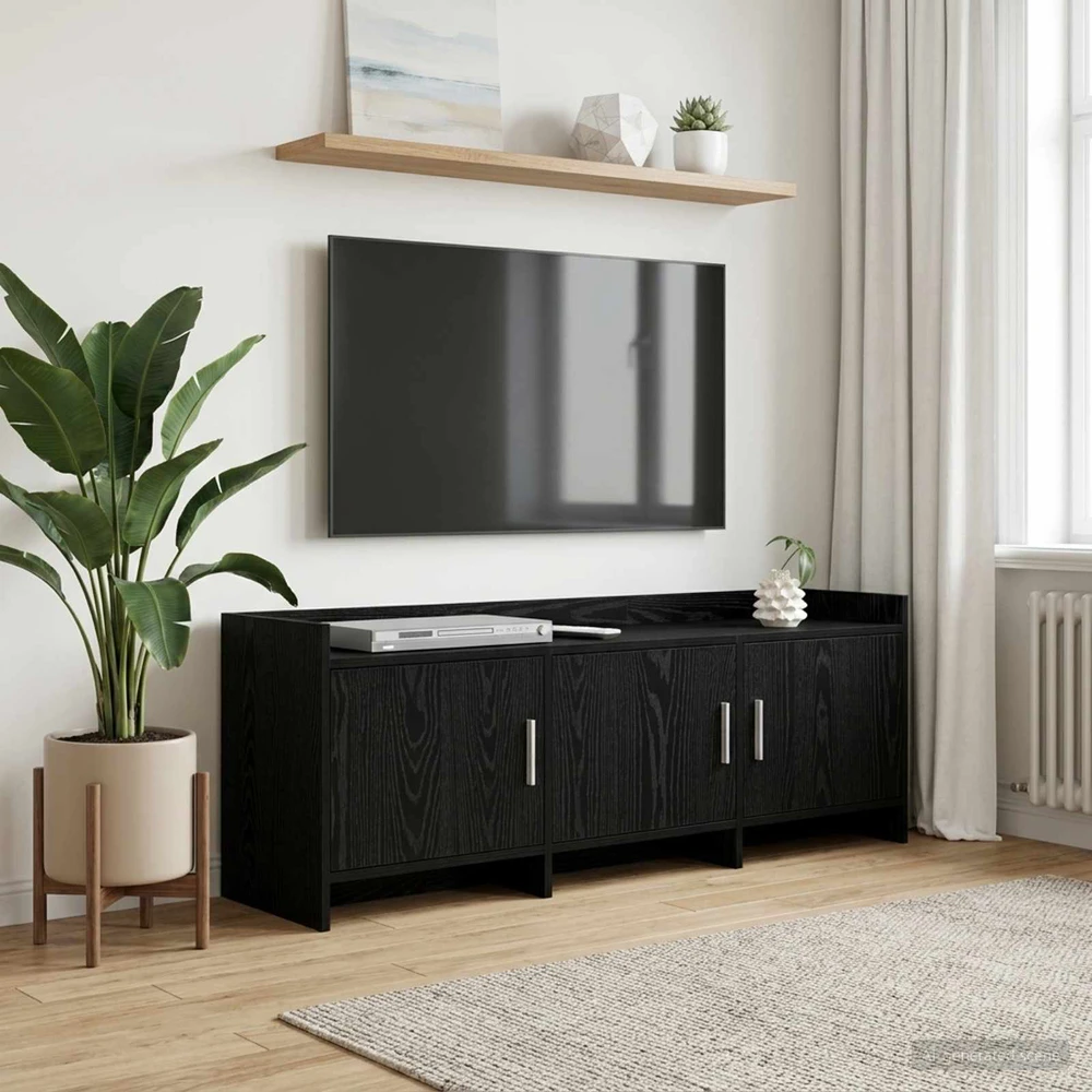 TV staliukas Televizoriaus spintelė 130 x 33 x 47 cm Juodojo ąžuolo