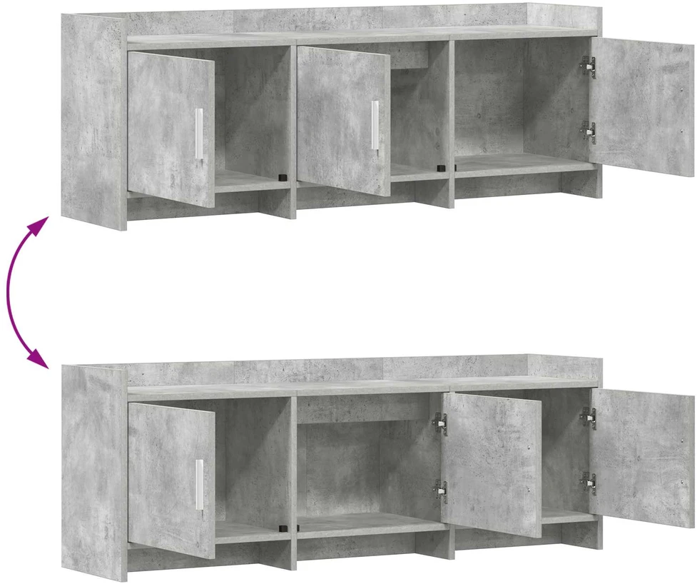 TV staliukas Televizoriaus spintelė 130 x 33 x 47 cm Betono pilka