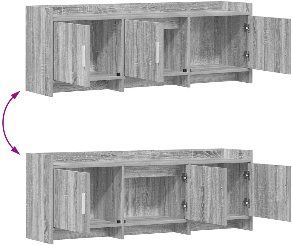 TV staliukas Televizoriaus spintelė 130 x 33 x 47 cm Pilka Sonoma