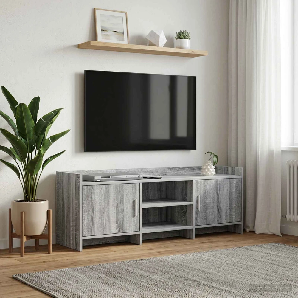 TV staliukas Televizoriaus spintelė 130 x 33 x 47 cm Pilka Sonoma