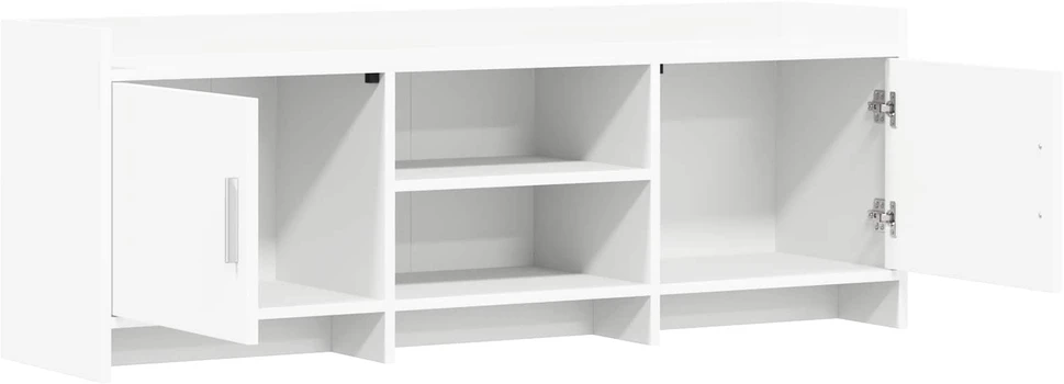 TV staliukas Televizoriaus spintelė 130 x 33 x 47 cm Balta Apdirbta mediena