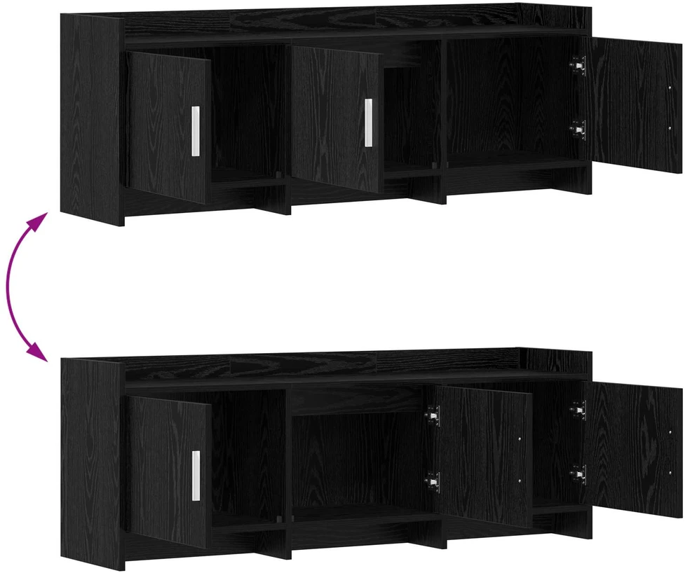 TV staliukas Televizoriaus spintelė 130 x 33 x 47 cm Juodojo ąžuolo