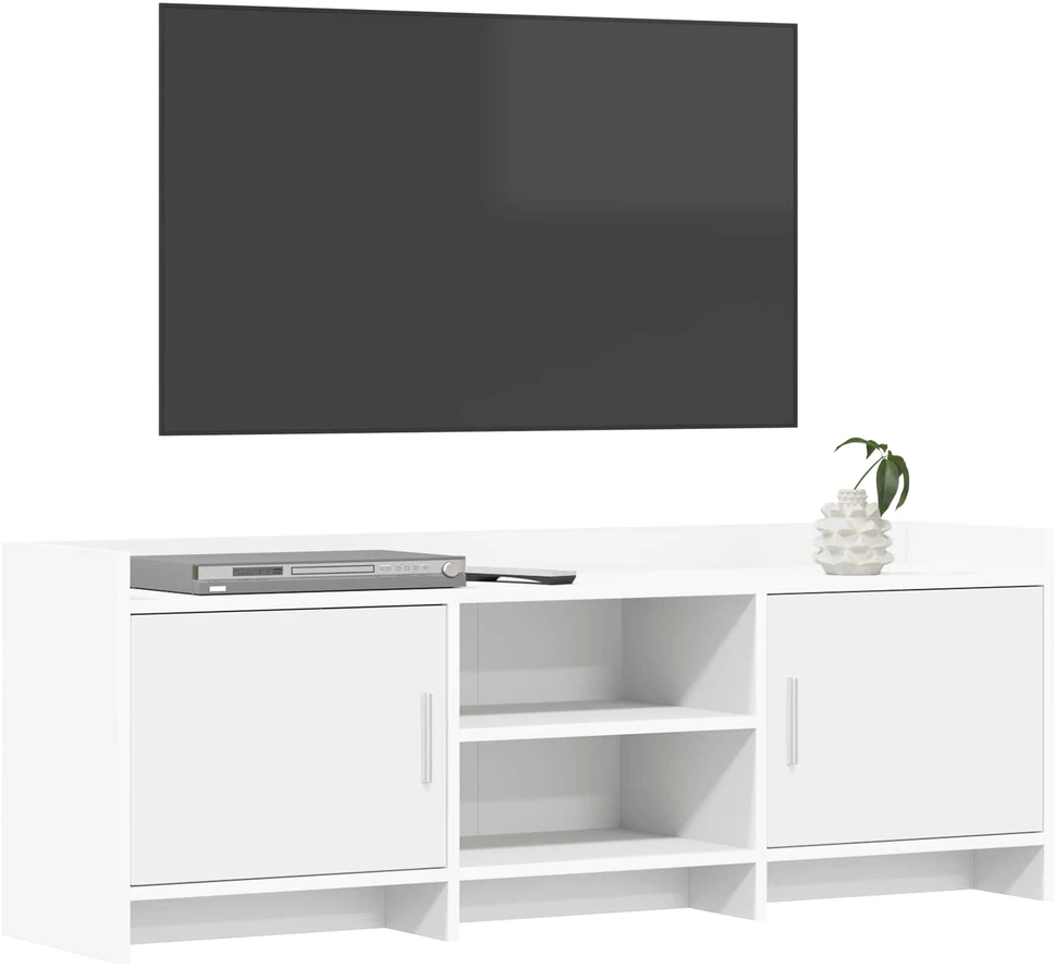 TV staliukas Televizoriaus spintelė 130 x 33 x 47 cm Balta Apdirbta mediena