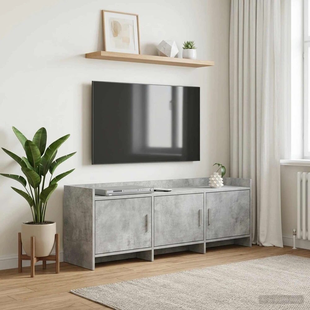 TV staliukas Televizoriaus spintelė 130 x 33 x 47 cm Betono pilka