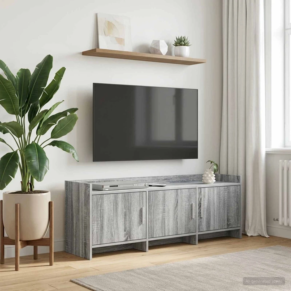 TV staliukas Televizoriaus spintelė 130 x 33 x 47 cm Pilka Sonoma
