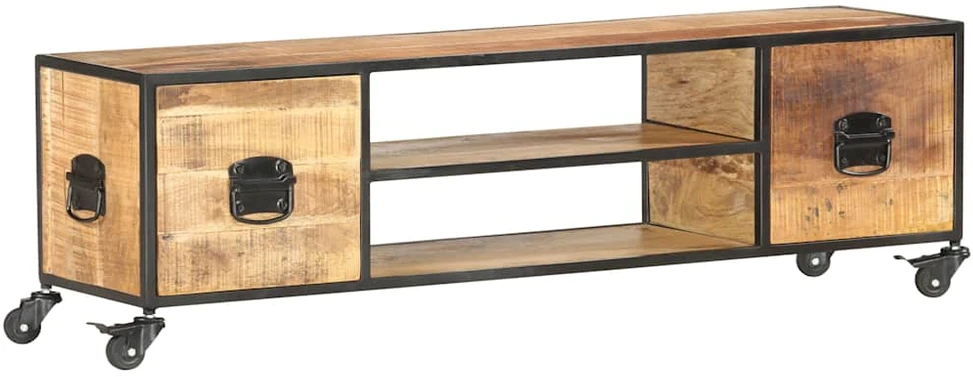 TV staliukas Televizoriaus spintelė, 130x30x39cm, mango medienos masyvas