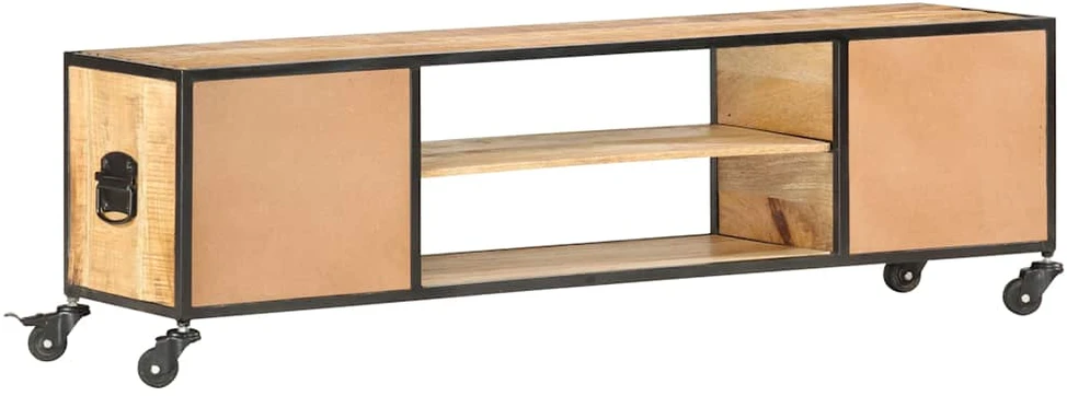 TV staliukas Televizoriaus spintelė, 130x30x39cm, mango medienos masyvas