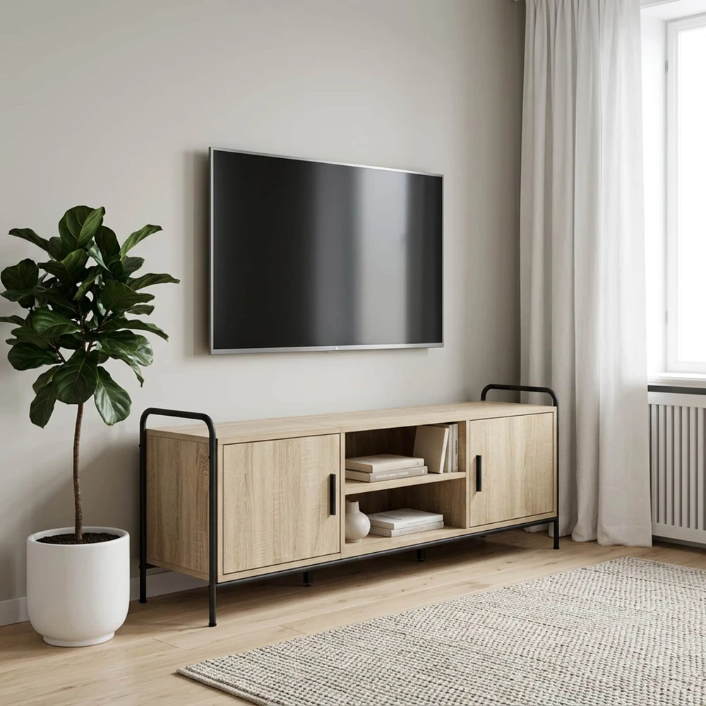 TV staliukas Televizoriaus spintelė 133 x 33 x 50 cm Sonoma ąžuolas
