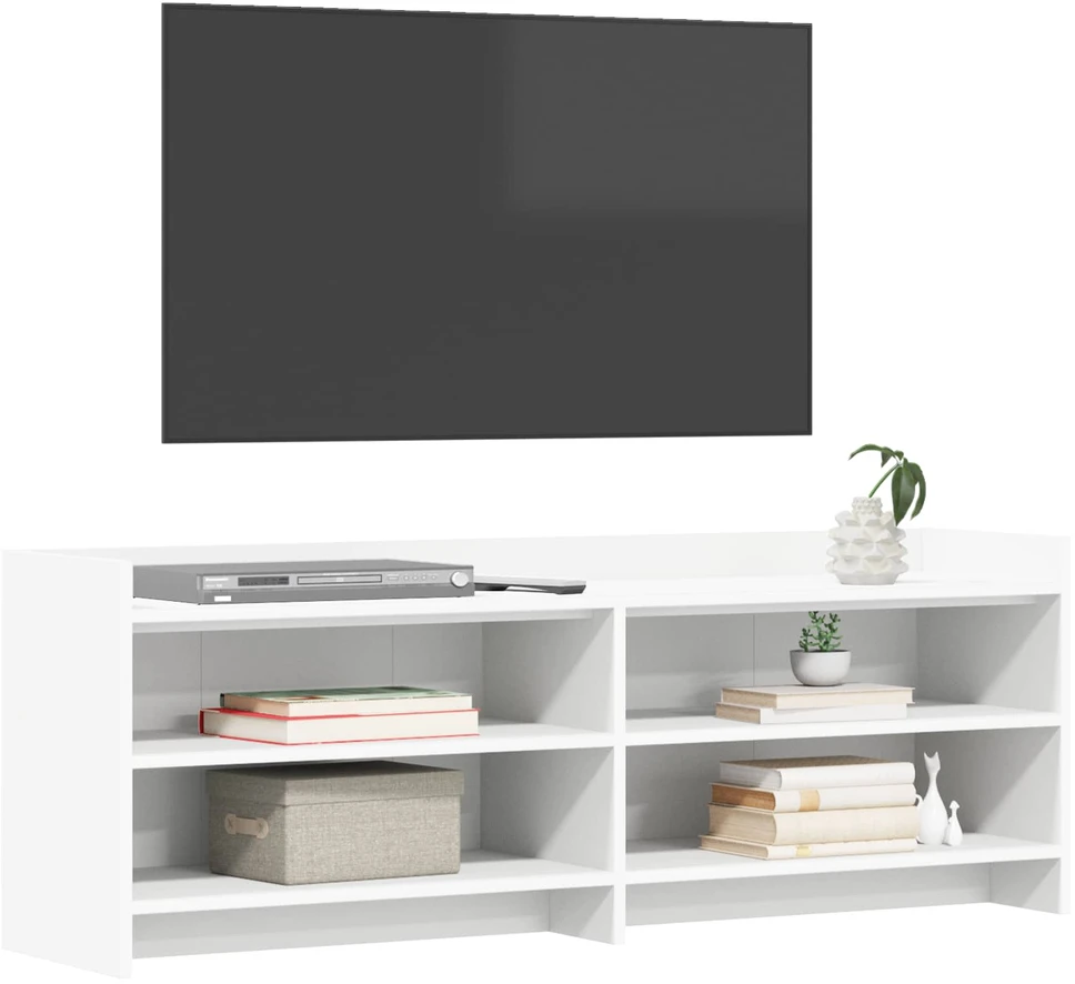 TV staliukas Televizoriaus spintelė 135 x 33 x 47 cm Balta Apdirbta mediena