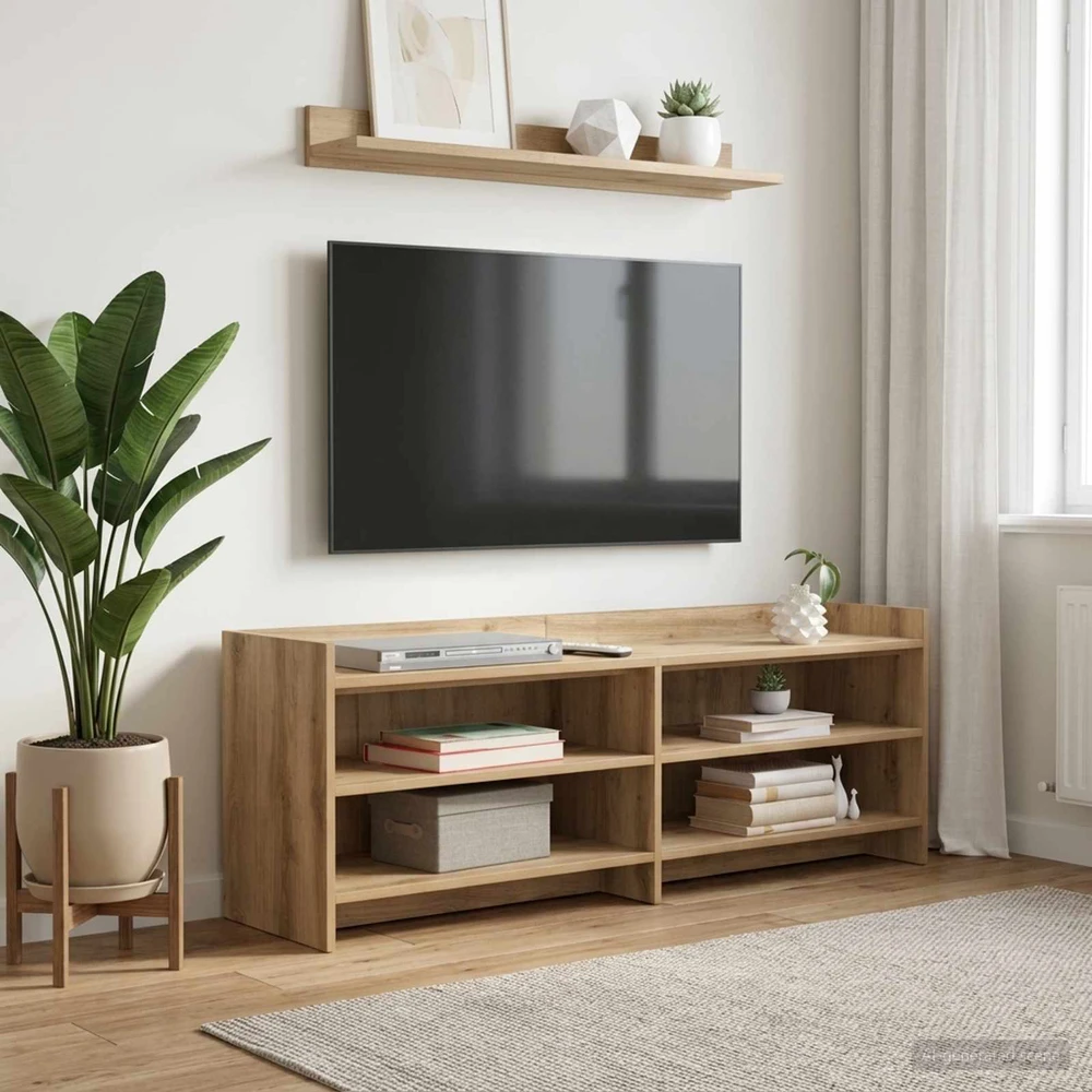 TV staliukas Televizoriaus spintelė 135 x 33 x 47 cm Artisano ąžuolo