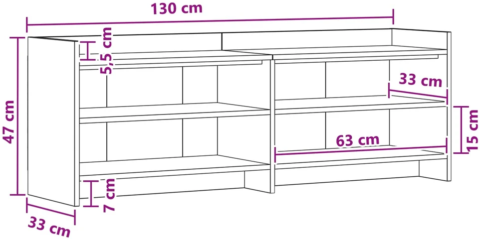 TV staliukas Televizoriaus spintelė 135 x 33 x 47 cm Betono pilka