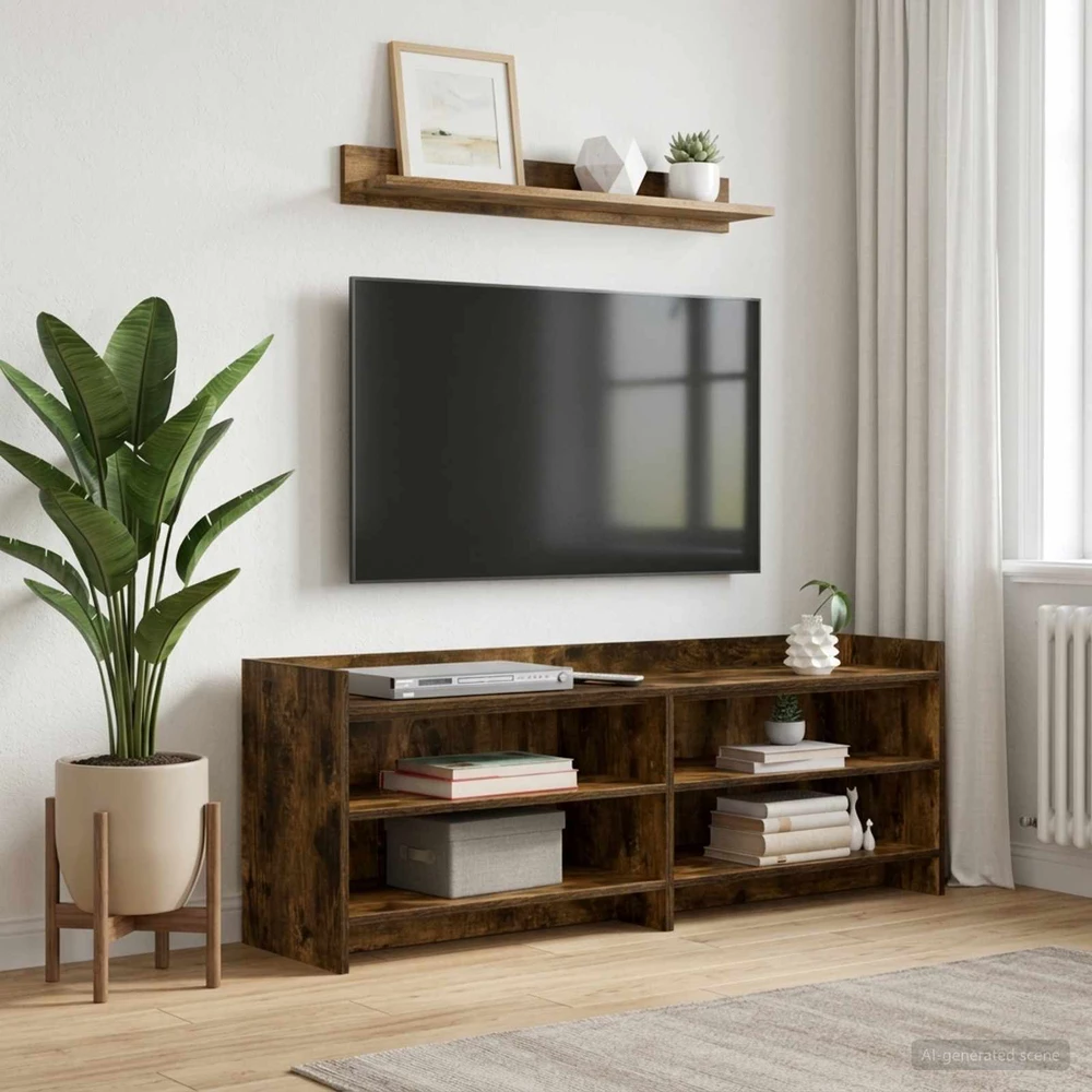 TV staliukas Televizoriaus spintelė 135 x 33 x 47 cm Dūminio ąžuolo