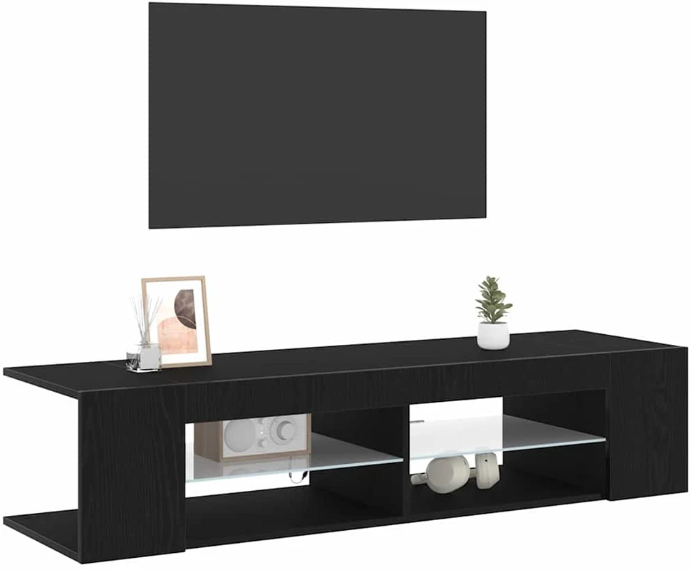 TV staliukas Televizoriaus spintelė 135 x 39 x 30 cm Juodas ąžuolas