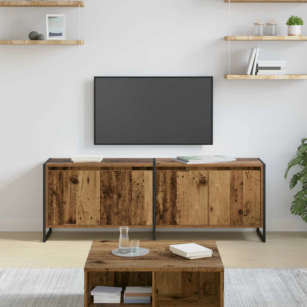 TV staliukas Televizoriaus spintelė 140 x 36 x 49.5 cm Senovinis medis