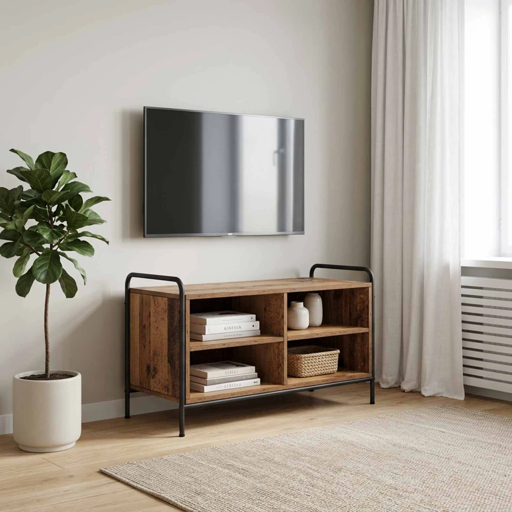 TV staliukas Televizoriaus spintelė 140 x 39,5 x 50 cm Sendintos medienos