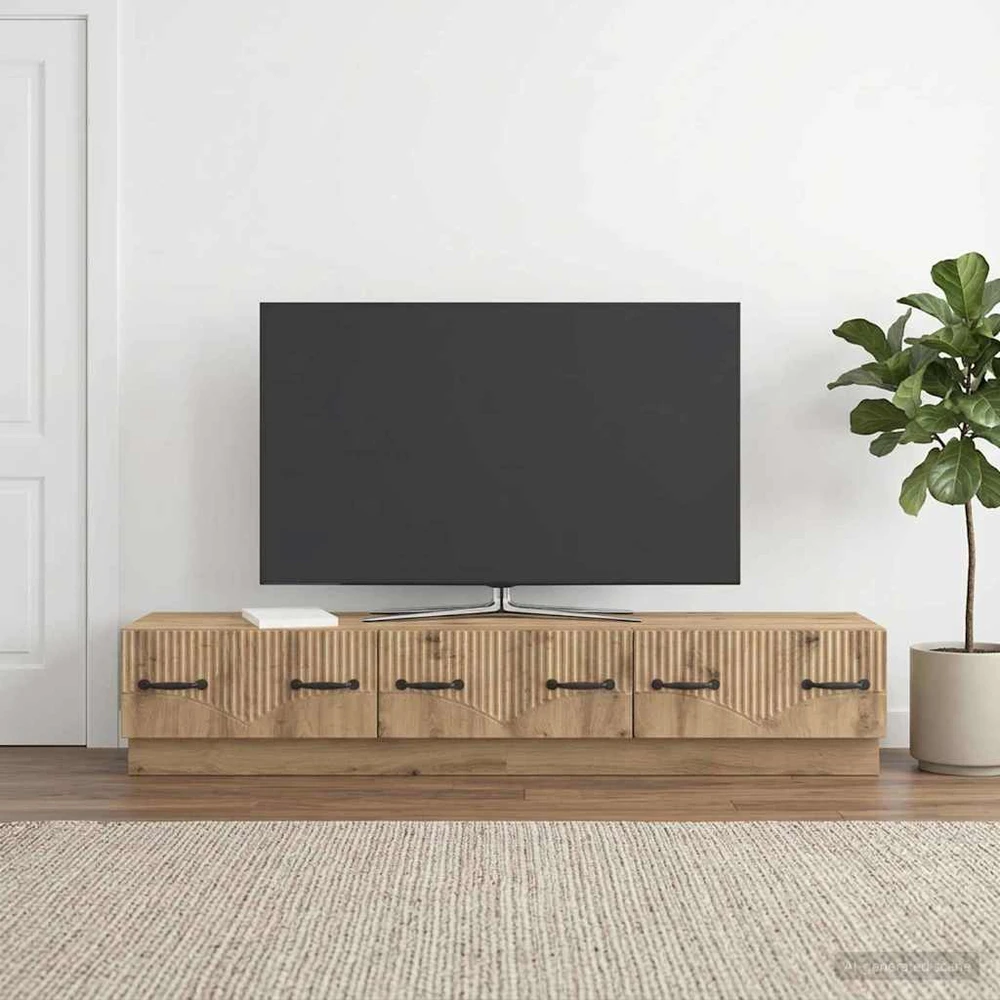 TV staliukas Televizoriaus spintelė 147 x 34,5 x 27 cm Artisano ąžuolo