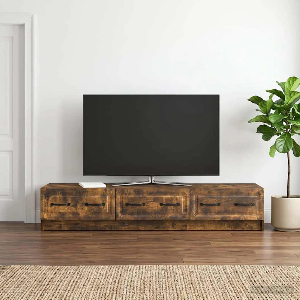 TV staliukas Televizoriaus spintelė 147 x 34,5 x 27 cm Dūminio ąžuolo