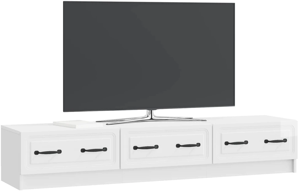 TV staliukas Televizoriaus spintelė 147 x 34,5 x 27 cm Itin blizgi balta
