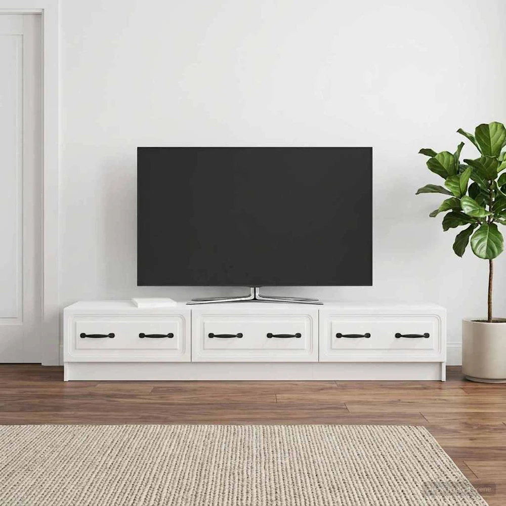 TV staliukas Televizoriaus spintelė 147 x 34,5 x 27 cm Itin blizgi balta
