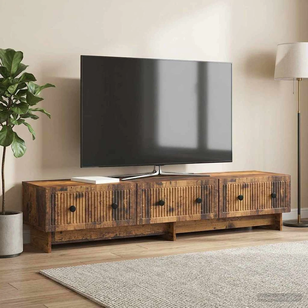 TV staliukas Televizoriaus spintelė 147 x 34,5 x 30 cm Sendintos medienos