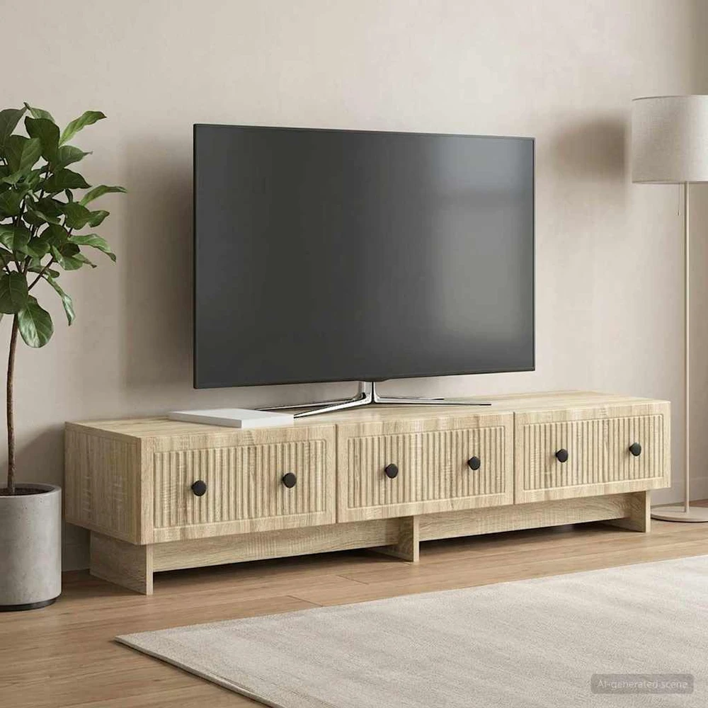 TV staliukas Televizoriaus spintelė 147 x 34,5 x 30 cm Sonoma ąžuolas