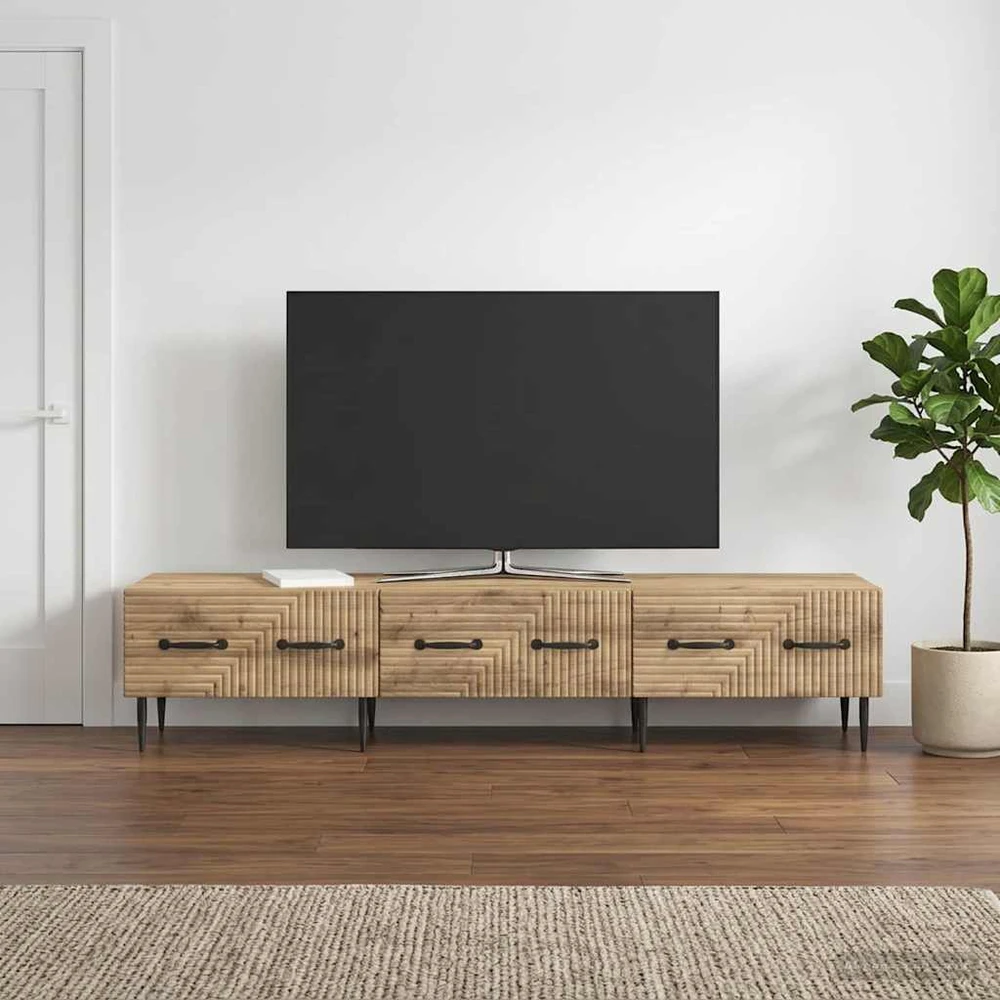 TV staliukas Televizoriaus spintelė 147 x 34,5 x 30 cm Artisano ąžuolo