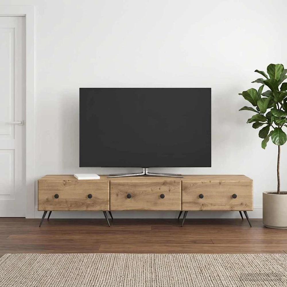 TV staliukas Televizoriaus spintelė 147 x 34,5 x 30 cm Artisano ąžuolo