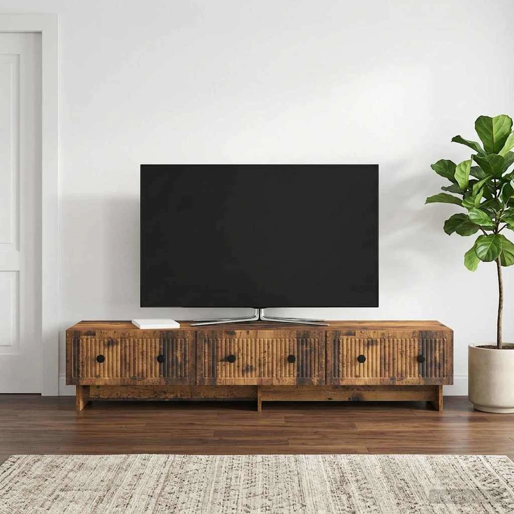 TV staliukas Televizoriaus spintelė 147 x 34,5 x 30 cm Sendintos medienos