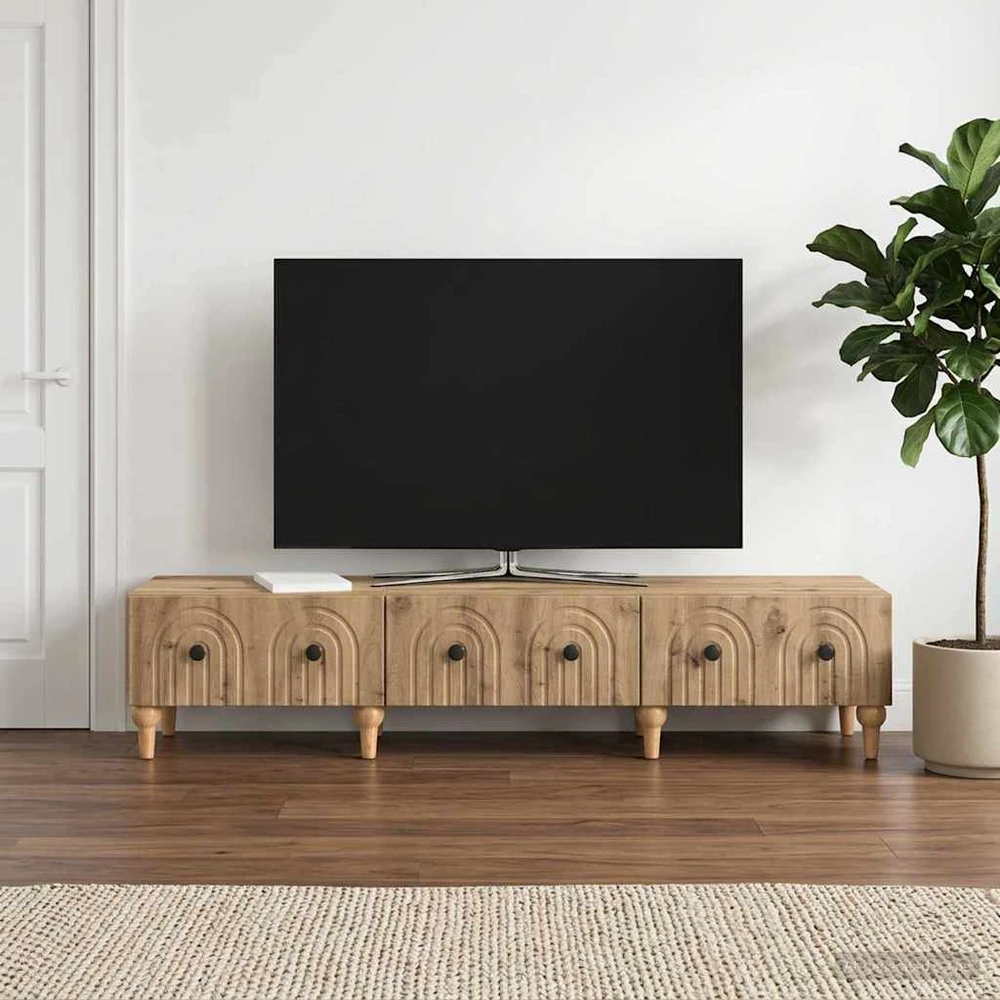 TV staliukas Televizoriaus spintelė 147 x 34,5 x 30 cm Artisano ąžuolo