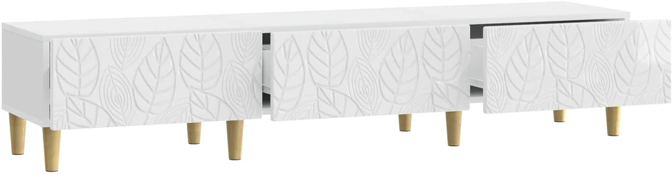 TV staliukas Televizoriaus spintelė 147 x 34,5 x 30 cm Itin blizgi balta