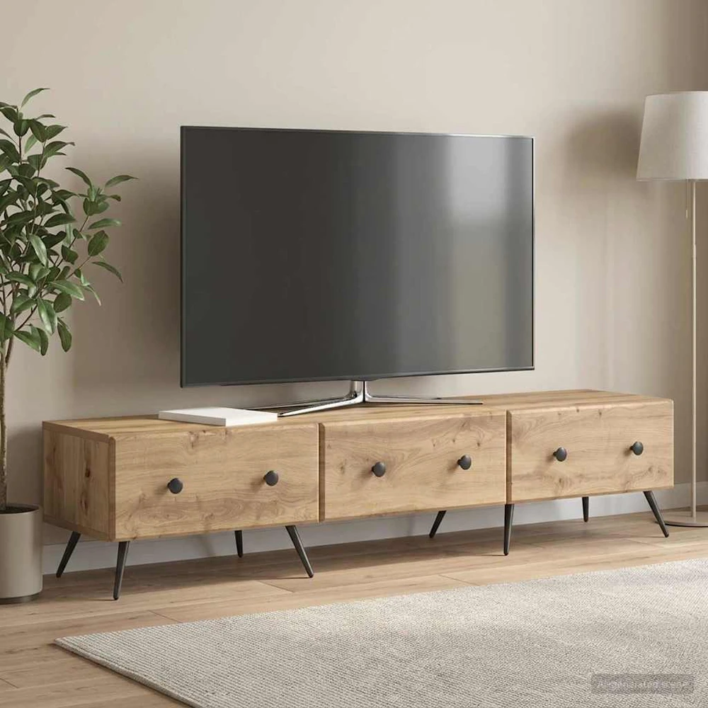 TV staliukas Televizoriaus spintelė 147 x 34,5 x 30 cm Artisano ąžuolo