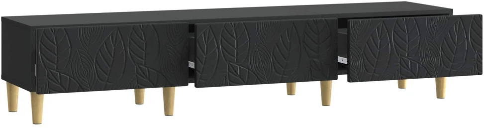 TV staliukas Televizoriaus spintelė 147 x 34,5 x 30 cm Juoda