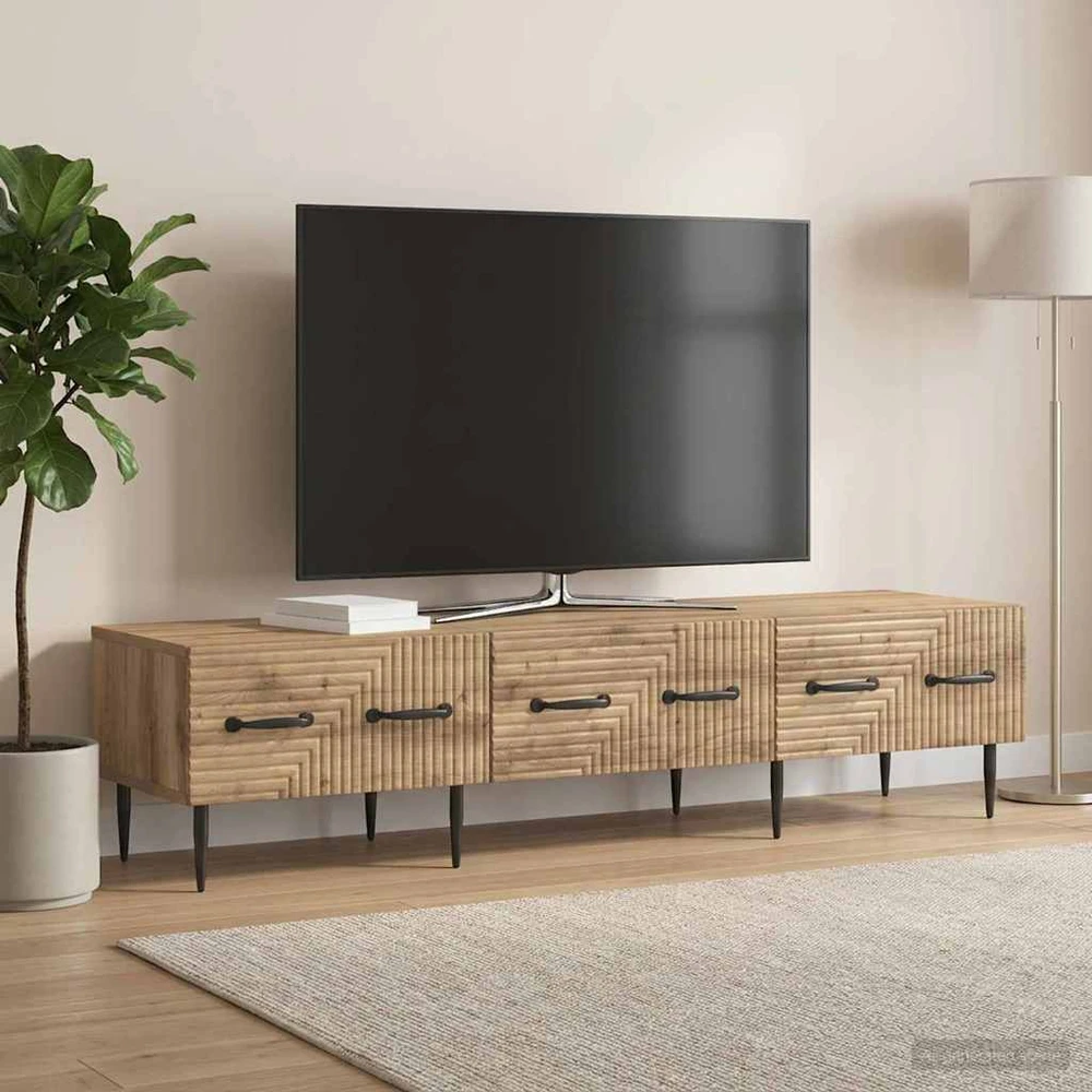 TV staliukas Televizoriaus spintelė 147 x 34,5 x 30 cm Artisano ąžuolo
