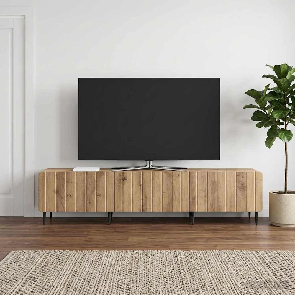 TV staliukas Televizoriaus spintelė 147 x 34,5 x 32 cm Artisano ąžuolo