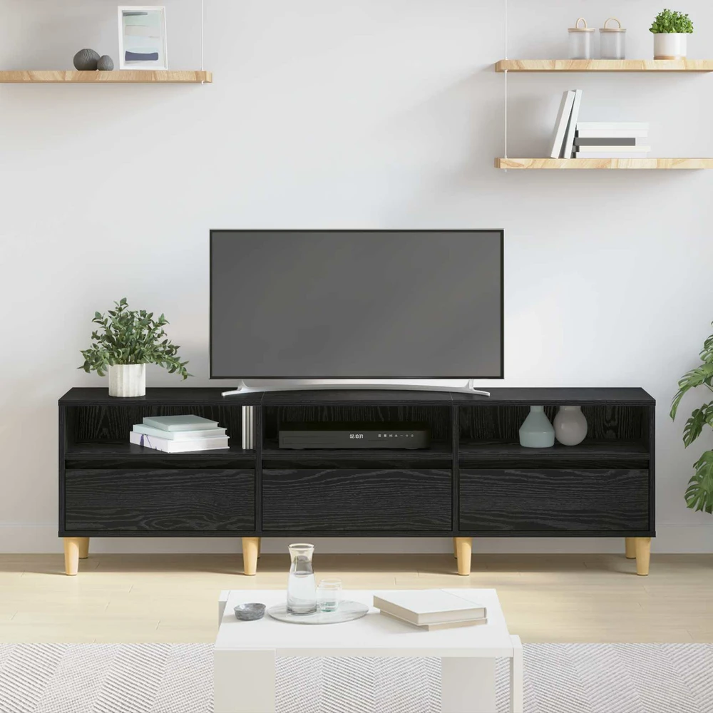 TV staliukas Televizoriaus spintelė 150 x 30 x 45 cm Juodas ąžuolas