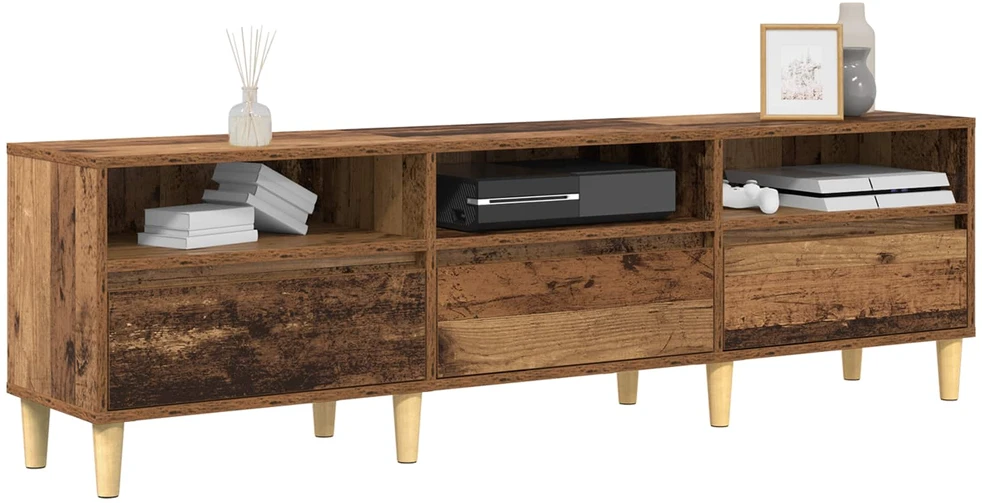 TV staliukas Televizoriaus spintelė 150 x 30 x 45 cm Senovinis medis