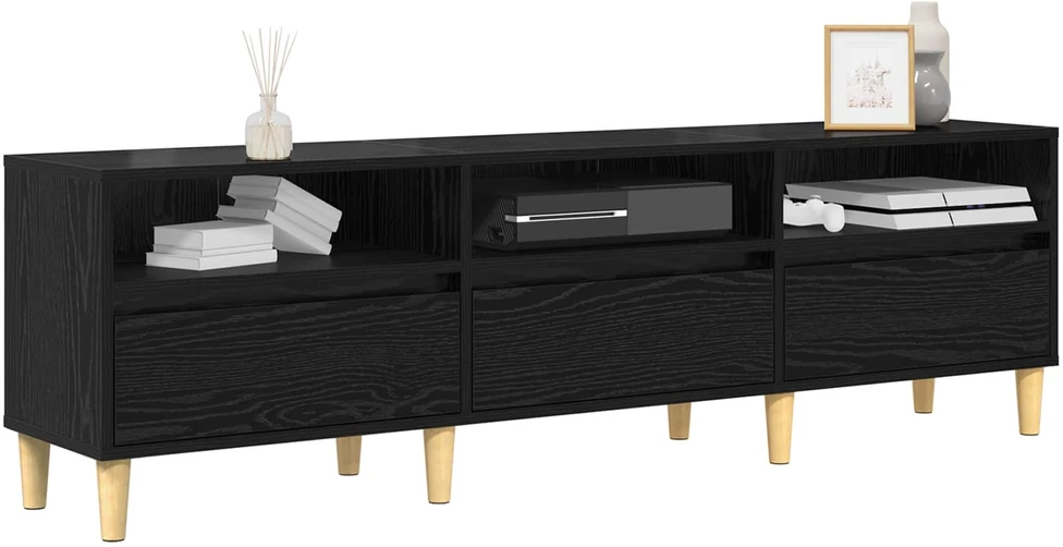 TV staliukas Televizoriaus spintelė 150 x 30 x 45 cm Juodas ąžuolas