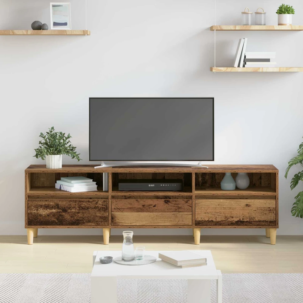 TV staliukas Televizoriaus spintelė 150 x 30 x 45 cm Senovinis medis