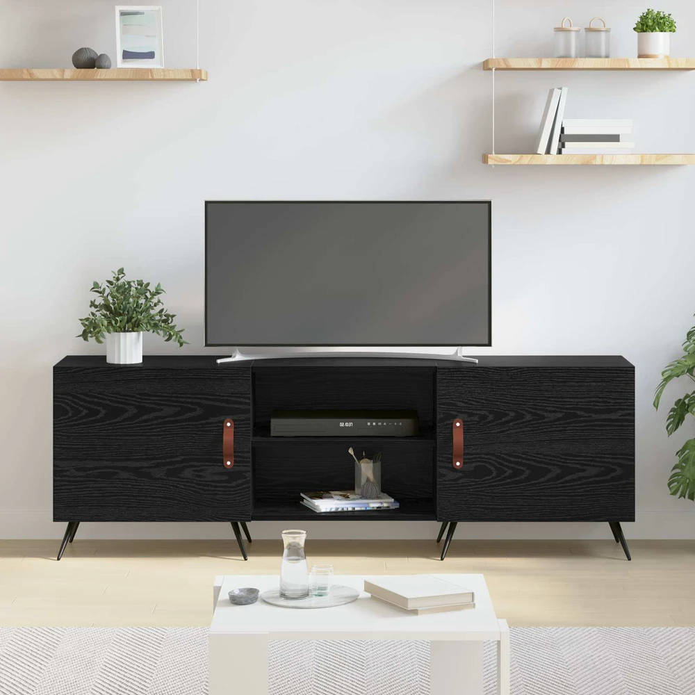 TV staliukas Televizoriaus spintelė 150 x 30 x 50 cm juoda ąžuolo