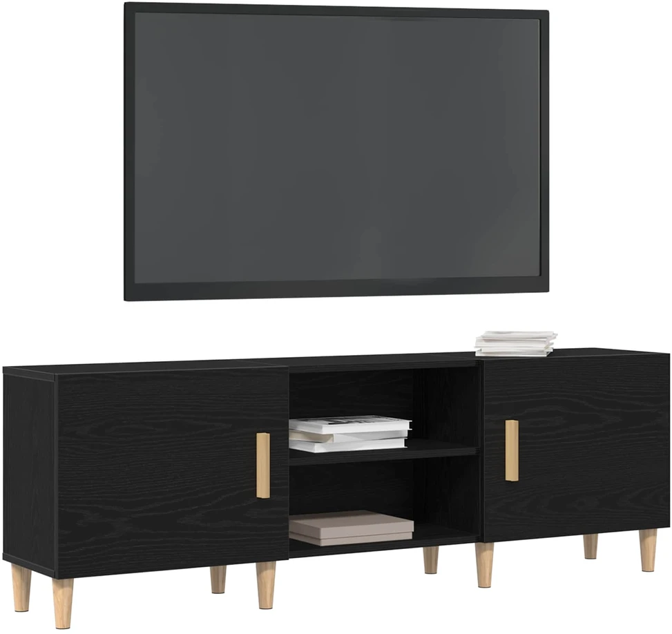 TV staliukas Televizoriaus spintelė 150 x 30 x 50 cm Juodas ąžuolas