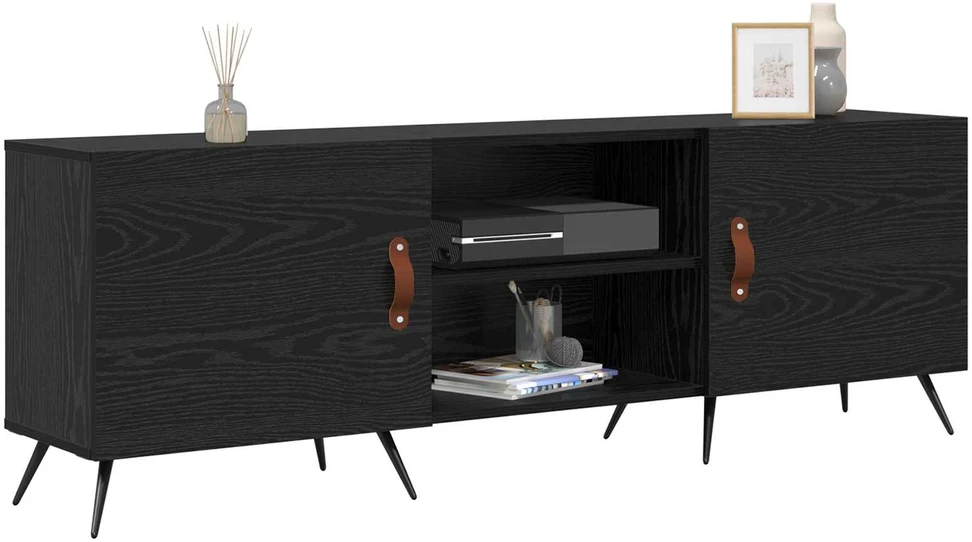 TV staliukas Televizoriaus spintelė 150 x 30 x 50 cm juoda ąžuolo