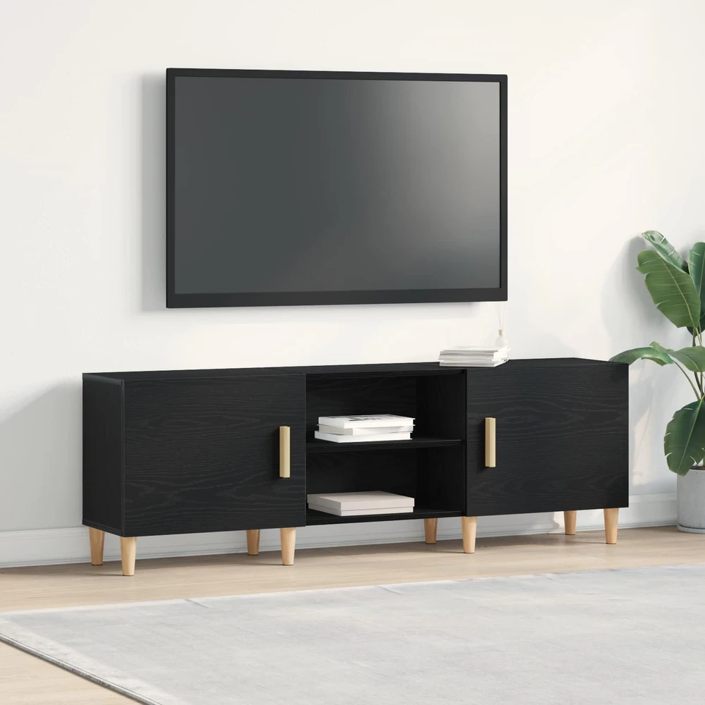 TV staliukas Televizoriaus spintelė 150 x 30 x 50 cm Juodas ąžuolas