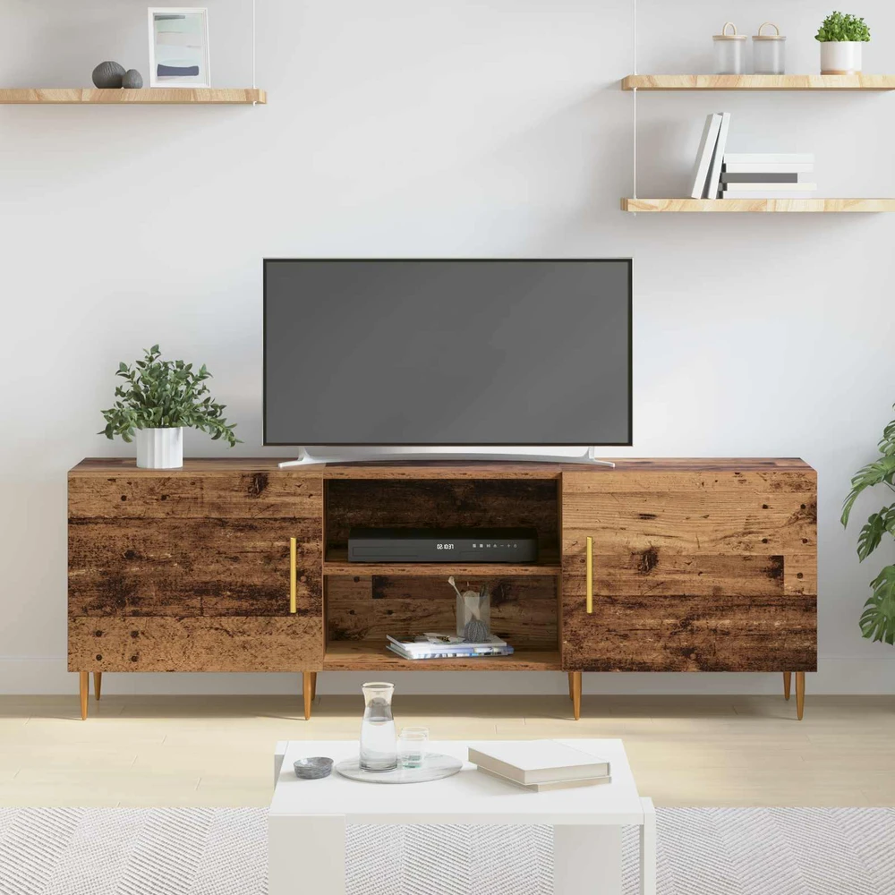 TV staliukas Televizoriaus spintelė 150 x 30 x 50 cm Sena mediena
