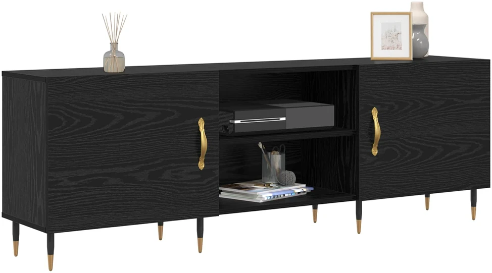 TV staliukas Televizoriaus spintelė 150 x 30 x 50 cm juoda ąžuolo