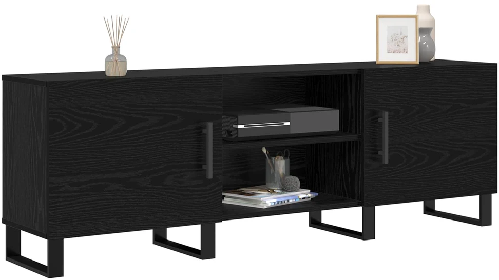 TV staliukas Televizoriaus spintelė 150 x 30 x 50 cm Juodas ąžuolas