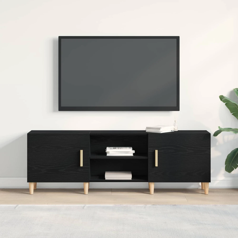 TV staliukas Televizoriaus spintelė 150 x 30 x 50 cm Juodas ąžuolas