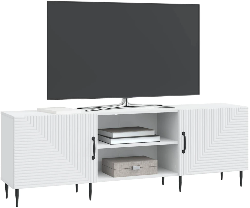 TV staliukas Televizoriaus spintelė 150 x 31 x 50 cm Balta Apdirbta mediena
