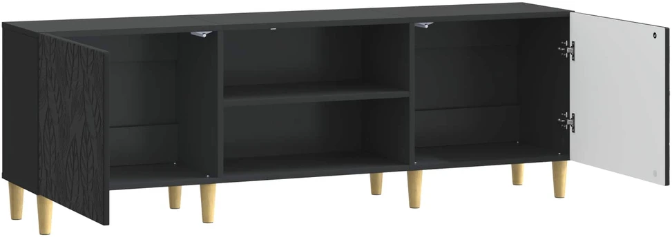 TV staliukas Televizoriaus spintelė 150 x 31 x 50 cm Juoda Apdirbta mediena