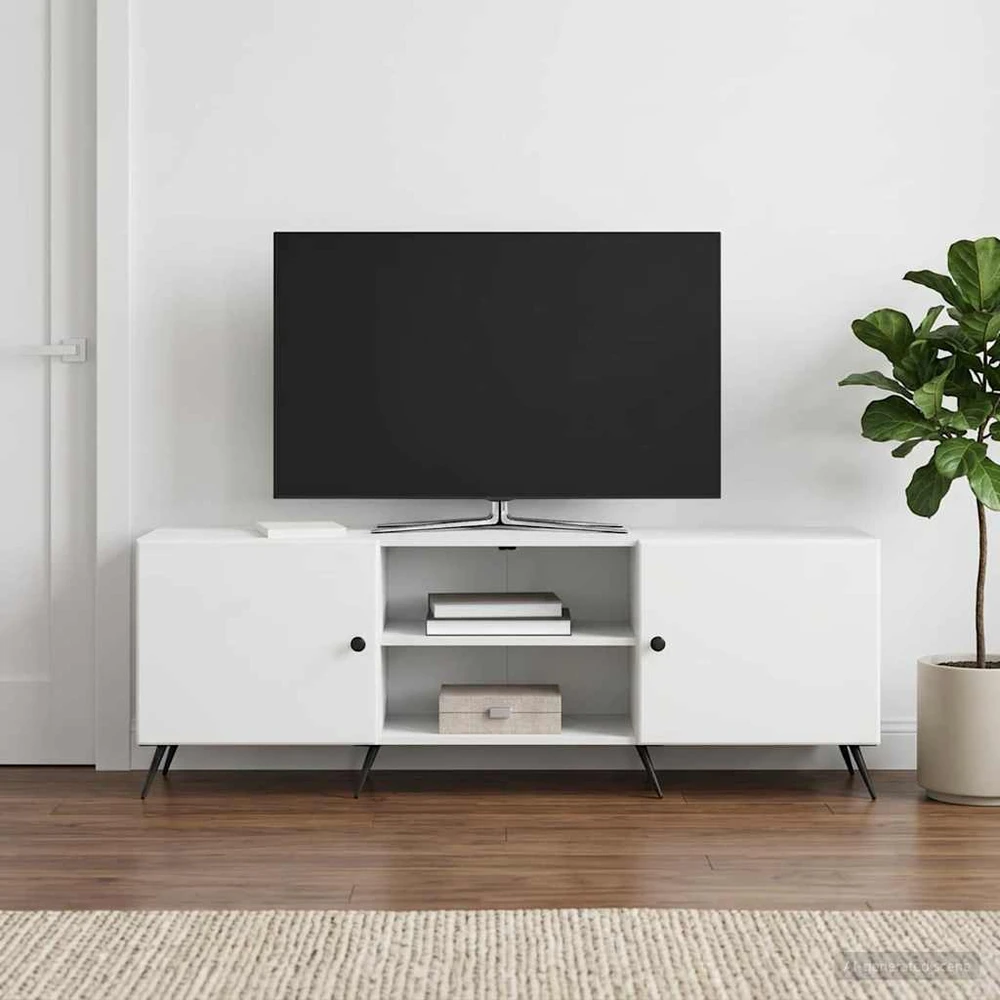 TV staliukas Televizoriaus spintelė 150 x 31 x 50 cm Balta Apdirbta mediena