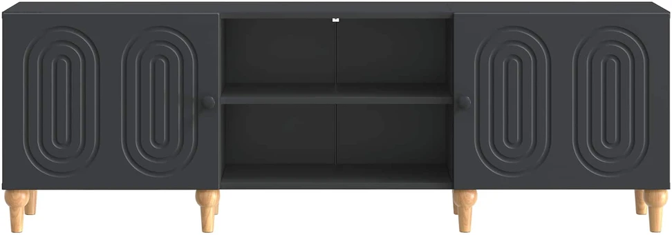 TV staliukas Televizoriaus spintelė 150 x 31 x 50 cm Juoda Apdirbta mediena